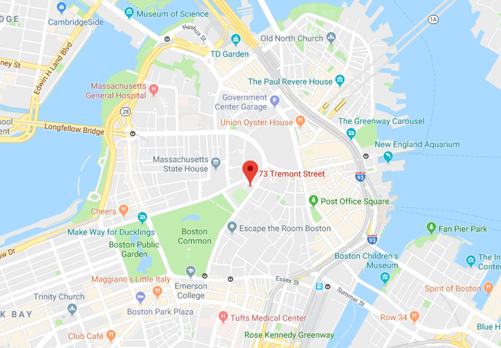 Map of 73 Tremont Street, Boston, MA
