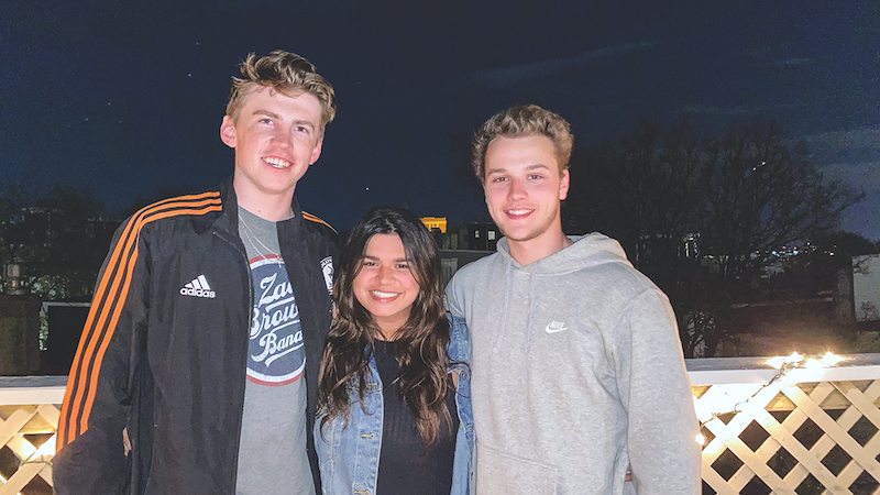 Suffolk student Emmie Daswani with her teammates from the Concept Project, Liam Devlin and Tristan Comeau