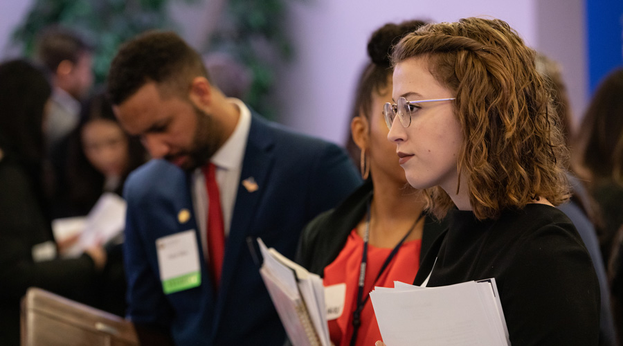 Suffolk students meet with employers at a Careers event.