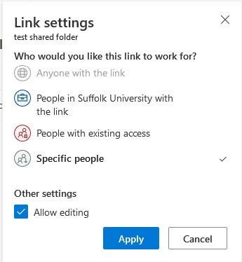 o365 link settings