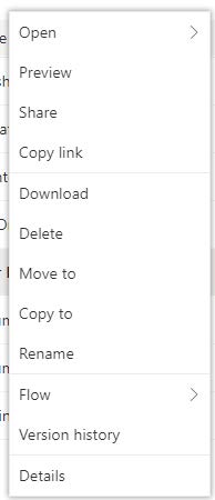 o365 right click
