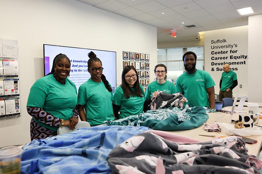 Suffolk students participating in a service day event.