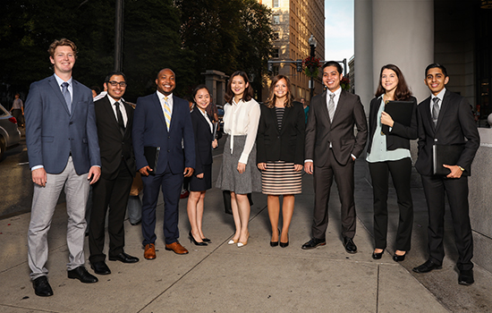 Group of professional looking students