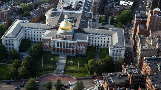 Aerial view of The State House. 
