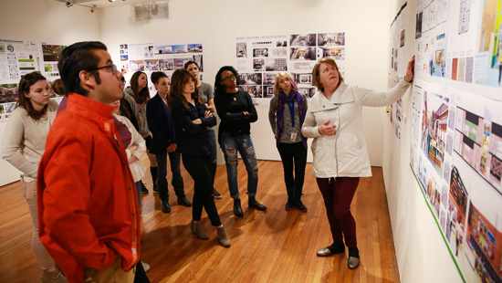 Architecture students in a gallery class. 