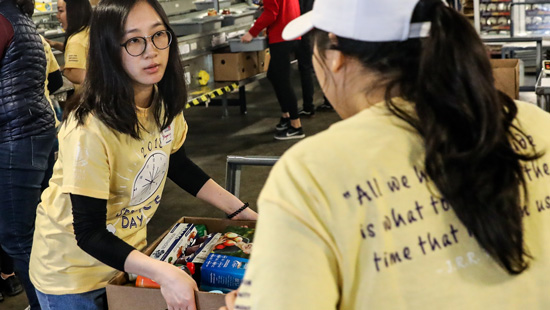 Students at Greater Boston Food Bank. 