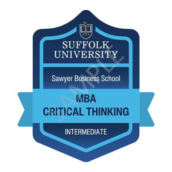 MBA Intermediate Critical Thinking Badge from Suffolk University's Sawyer Business School