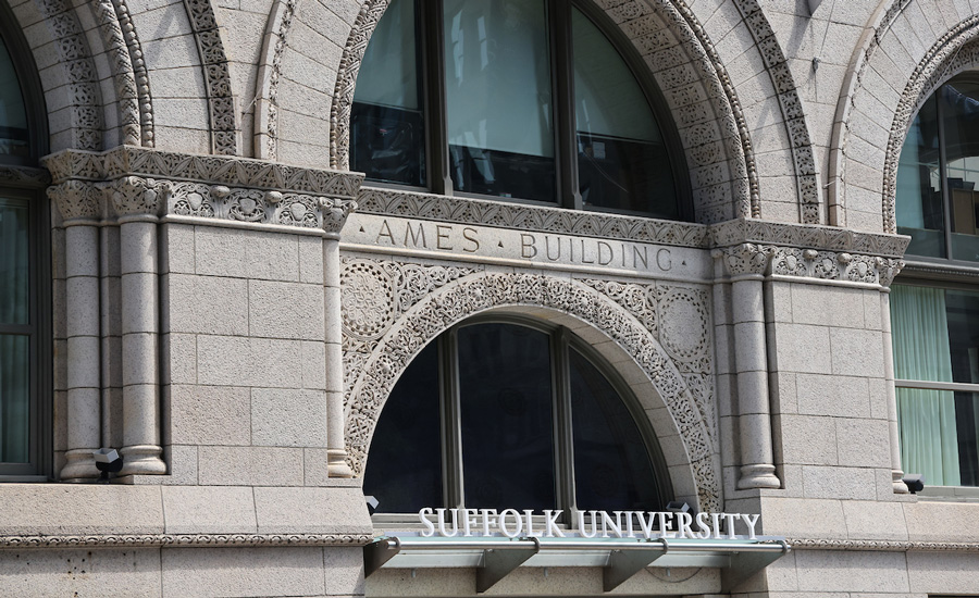 The facade of the One Court Street residence hall in Boston.