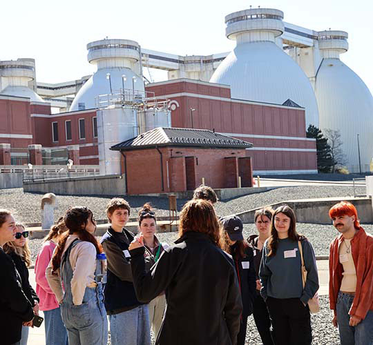 Students take a tour of Deer Island in Boston Harbor