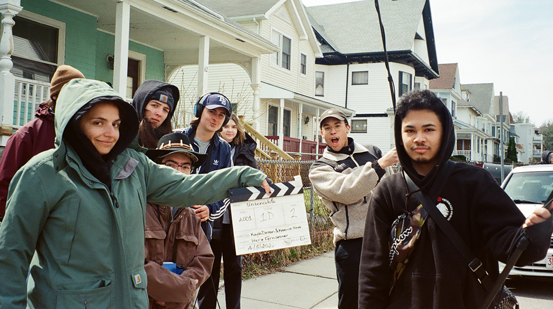 Suffolk University students in a Production II class.
