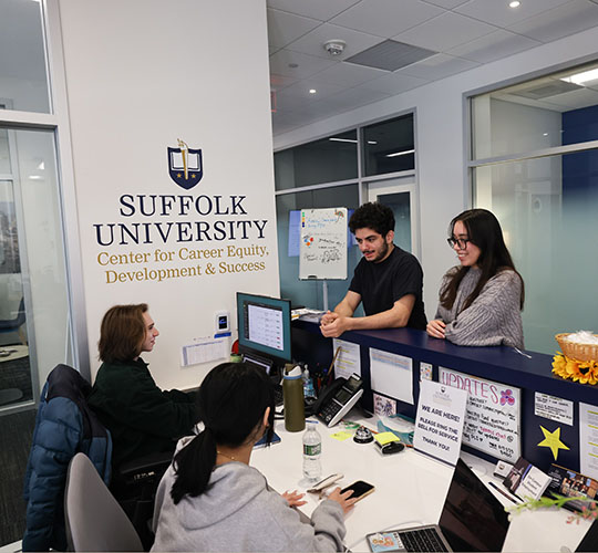 Students at the Career Center