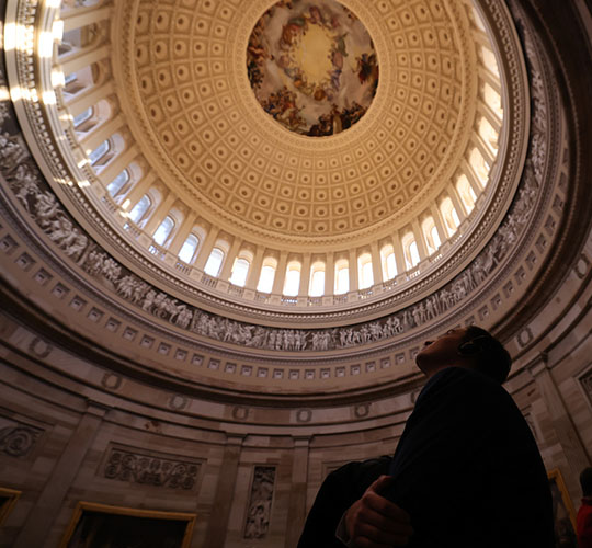 PPE student on trip to Washington D.C. in the US Capitol building