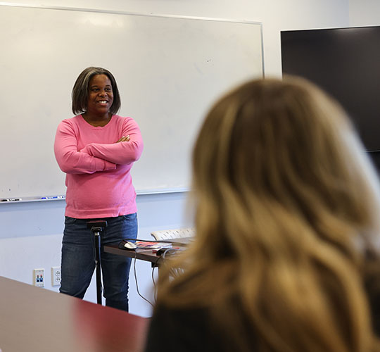 Student presenting in class