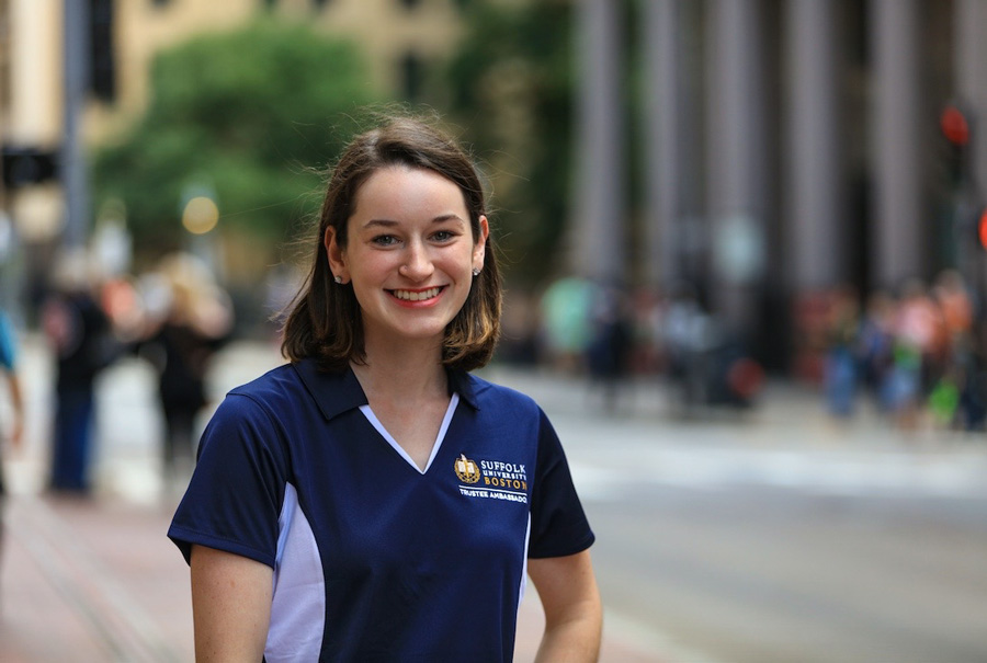 Maggie Randall poses for a portrait on Tremont Street.