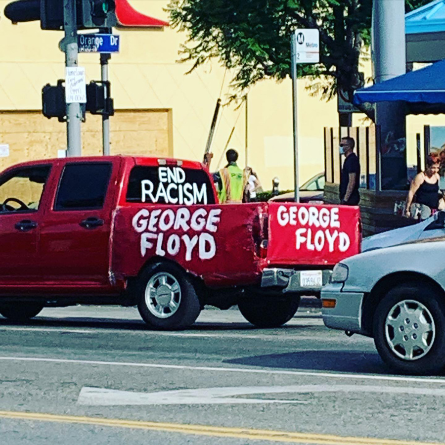 Photo taken at the Black Lives Matter demonstration in Los Angeles.