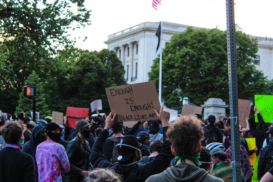 Photo taken at the Black Lives Matter demonstration in Boston.