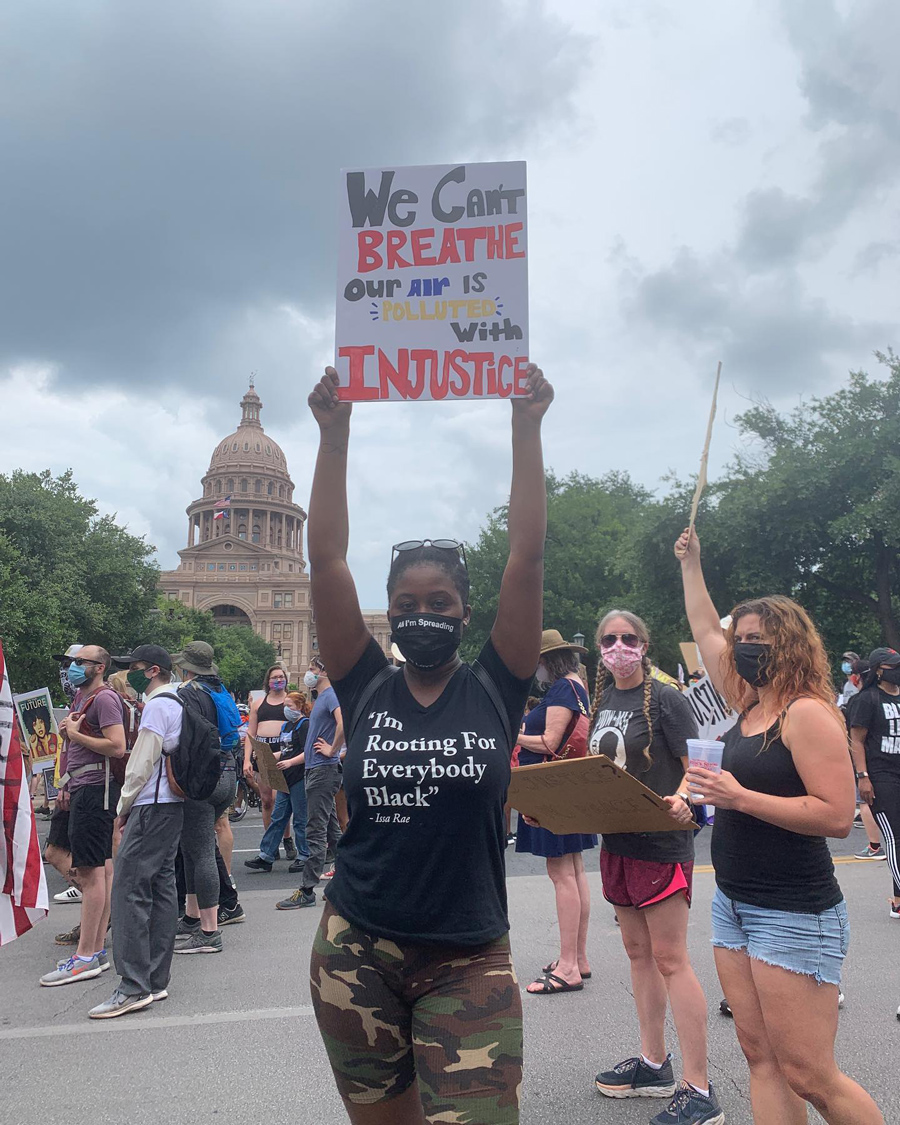 Photo taken at the Black Lives Matter demonstration in Austin.