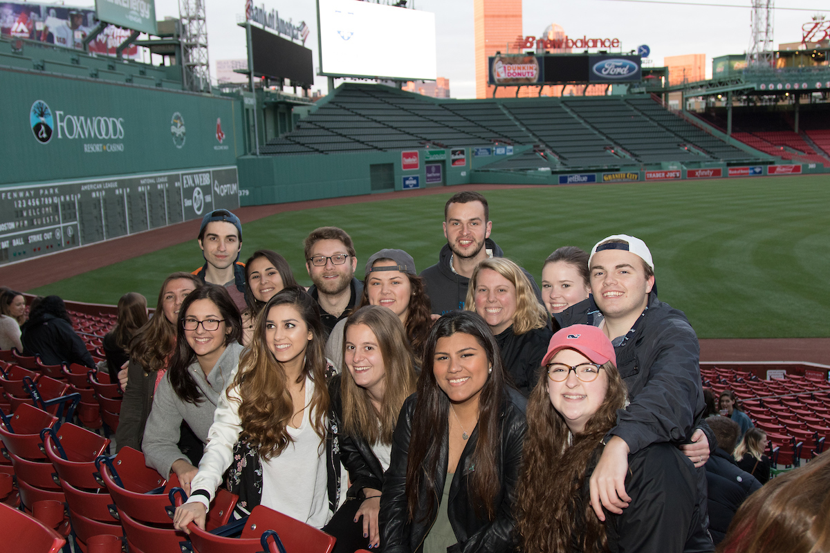 Suffolk University undergraduate senior night at Fenway Park