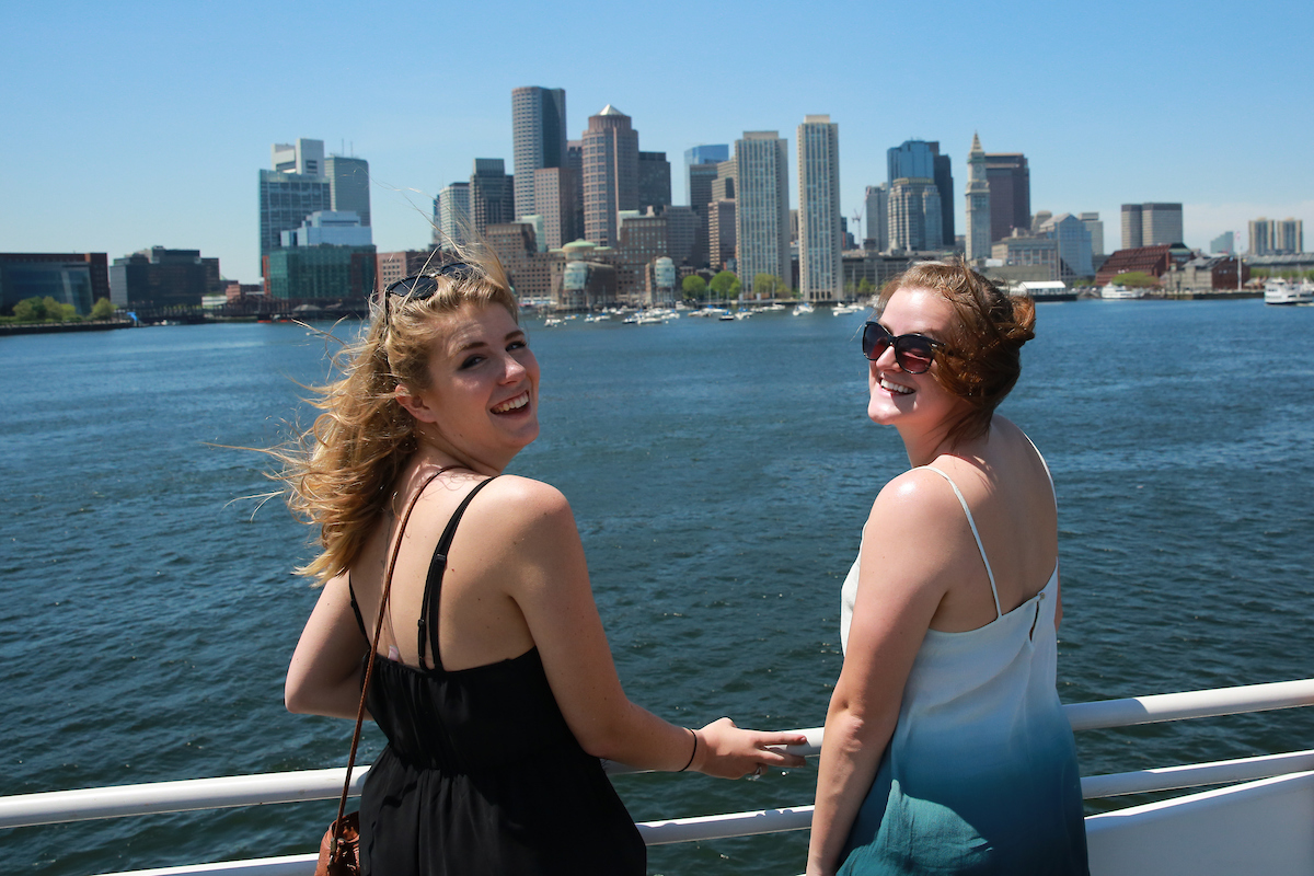 Suffolk seniors enjoy a cruise on the Boston Harbor