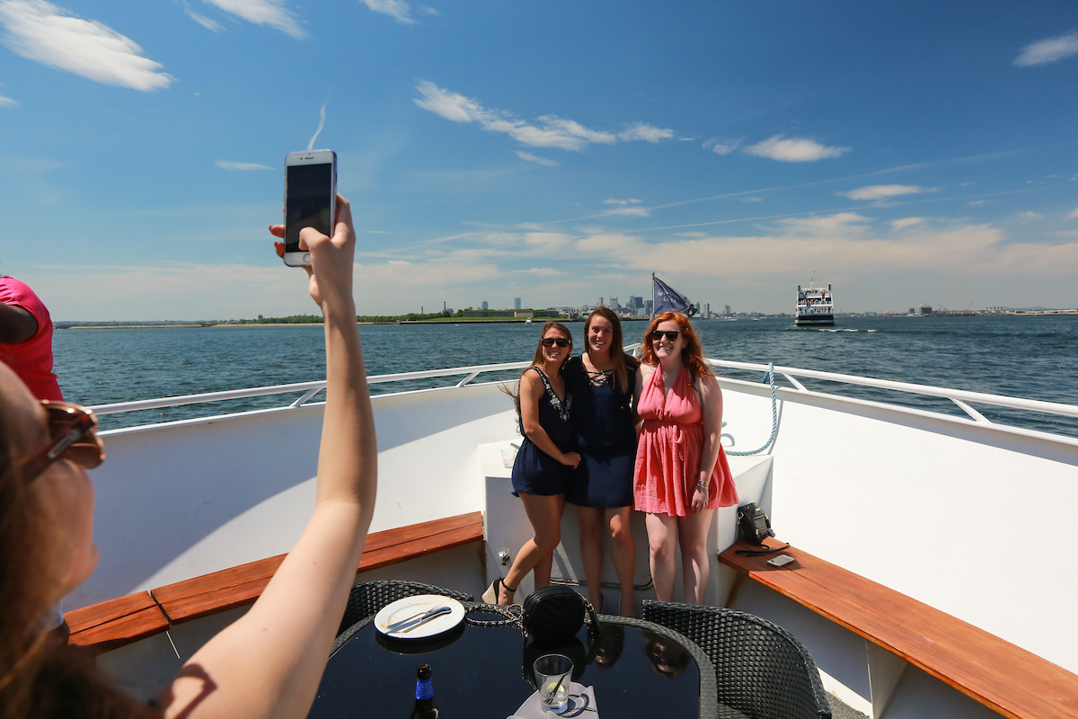 Suffolk seniors enjoy a cruise on the Boston Harbor