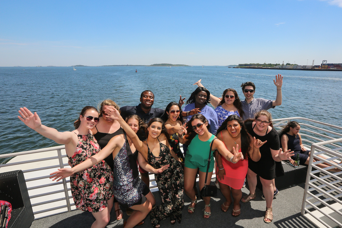 Suffolk seniors enjoy a cruise on the Boston Harbor