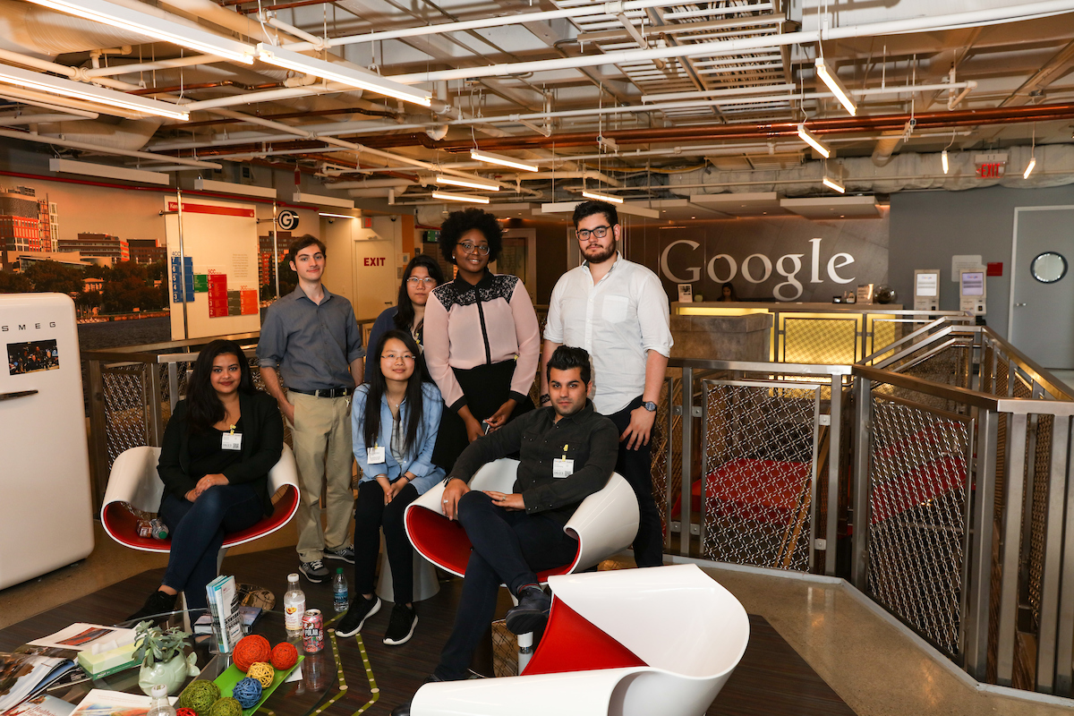 Suffolk business students visit Google's campus in Kendall Square, Cambridge