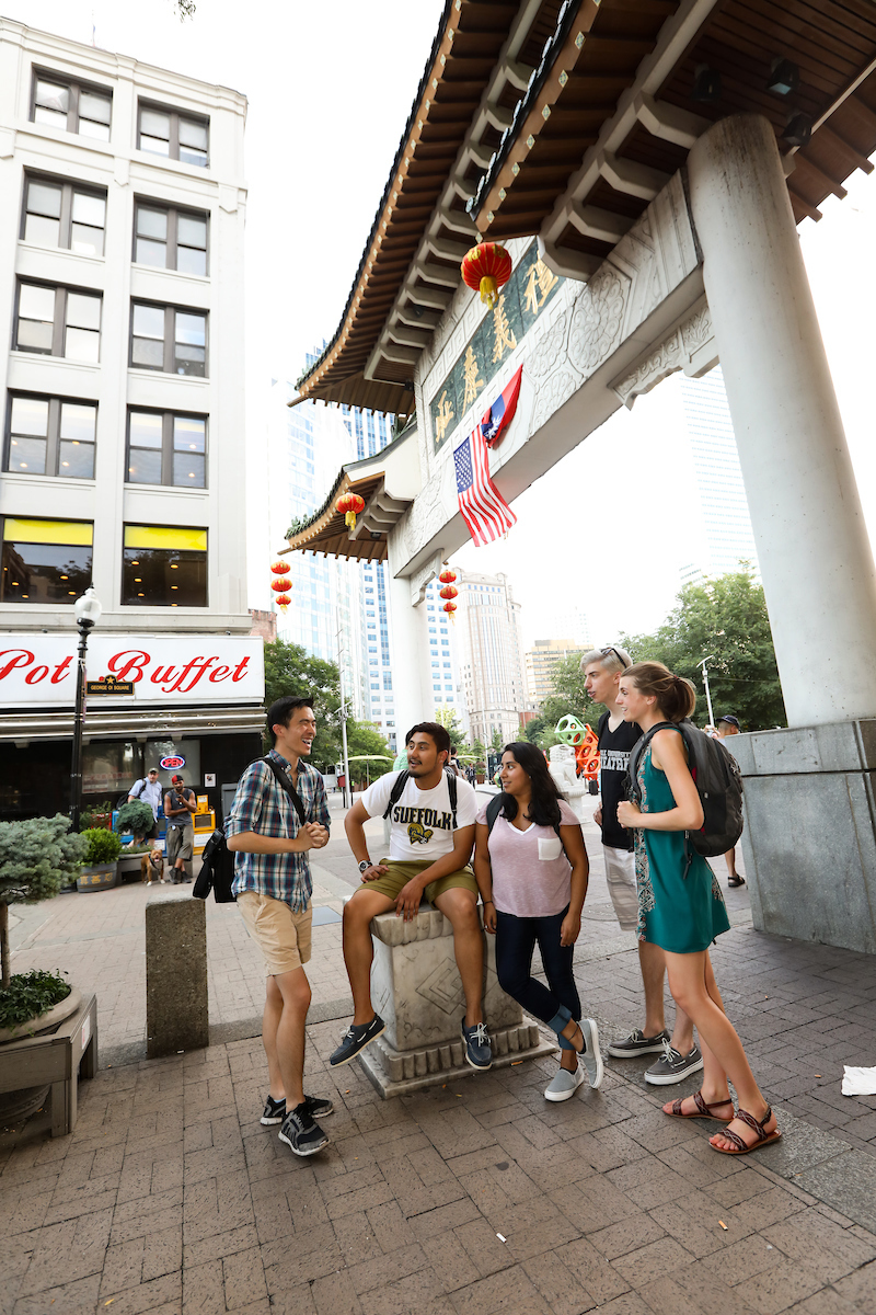Chinatown, Boston on a summer evening