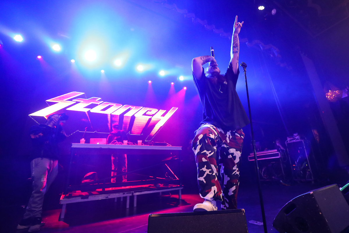 Post Malone entertains Suffolk students at the Royale Nightclub in Boston.