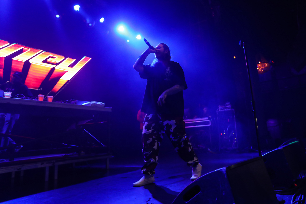 Post Malone entertains Suffolk students at the Royale Nightclub in Boston.