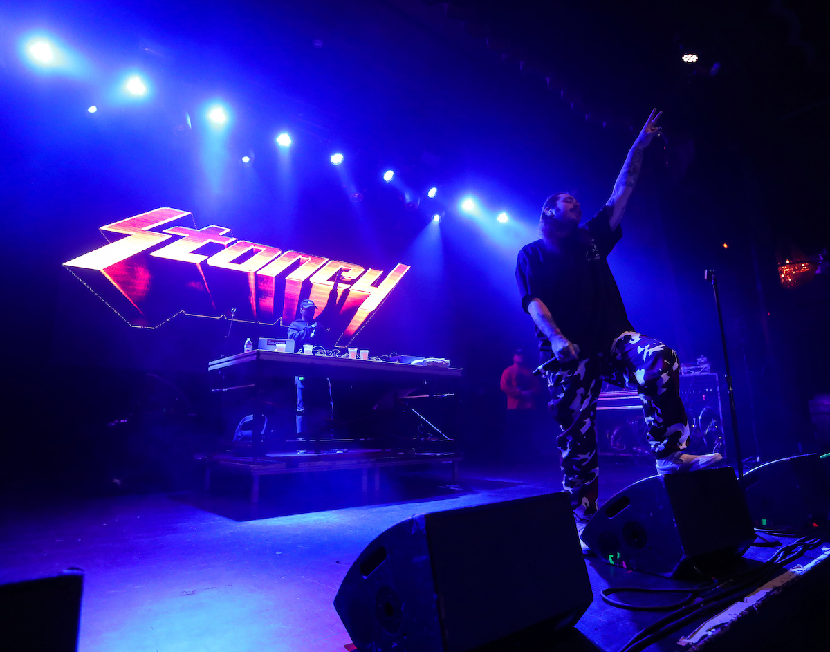 Post Malone entertains Suffolk students at the Royale Nightclub in Boston.