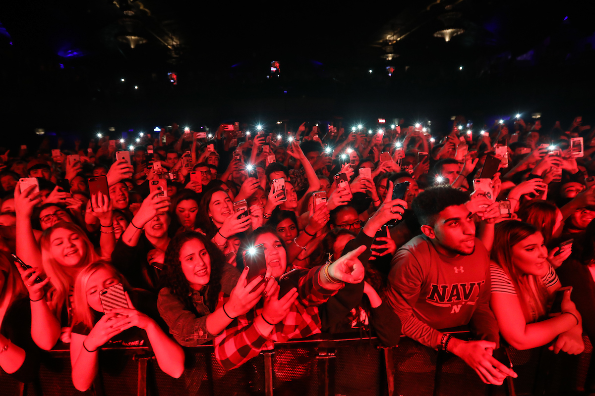 Suffolk students enjoying the Winter Concert performer Post Malone at the Royale Nightclub in Boston.