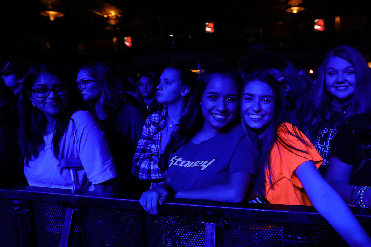 Suffolk students enjoying the Winter Concert performer Post Malone at the Royale Nightclub in Boston.
