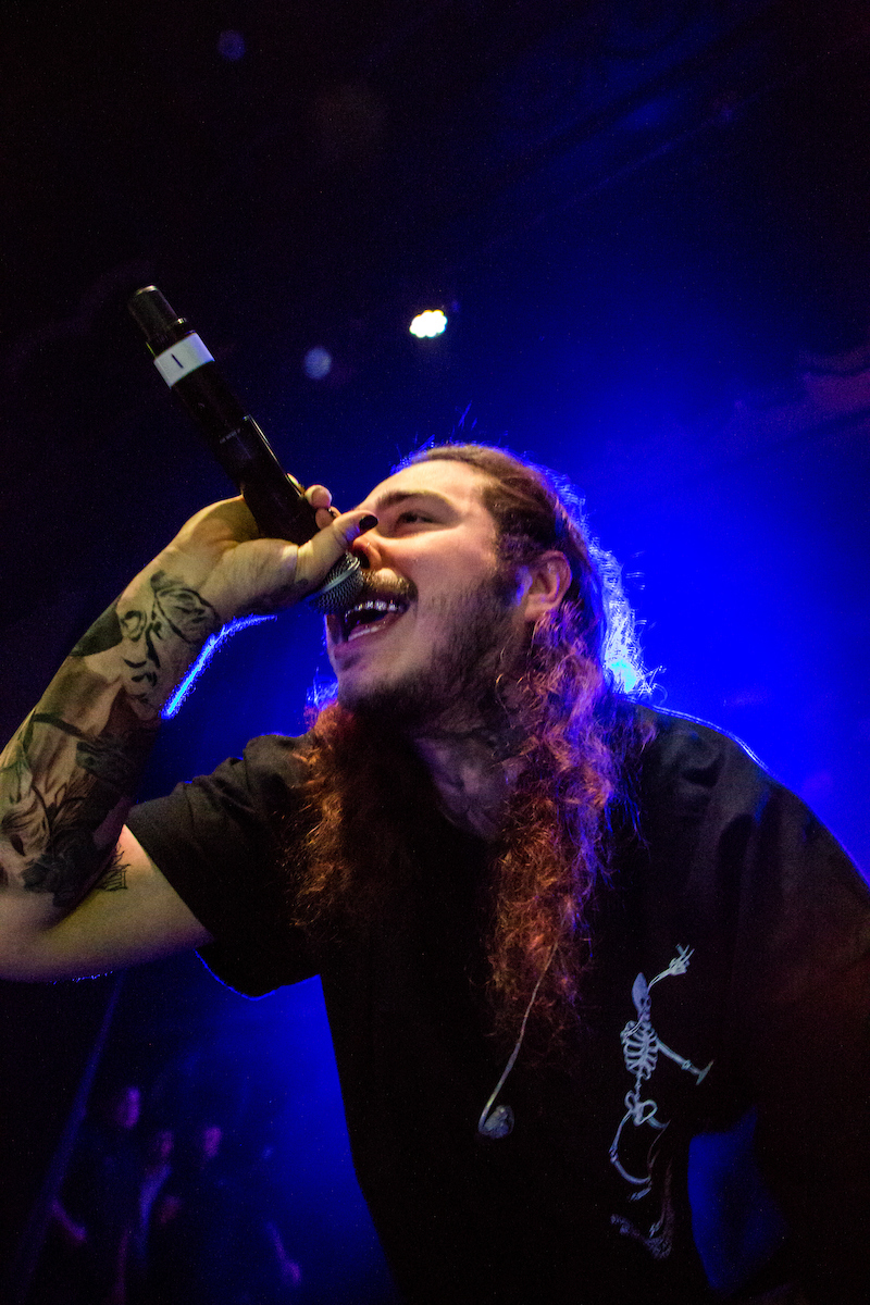 Post Malone entertains Suffolk students at the Royale Nightclub in Boston.
