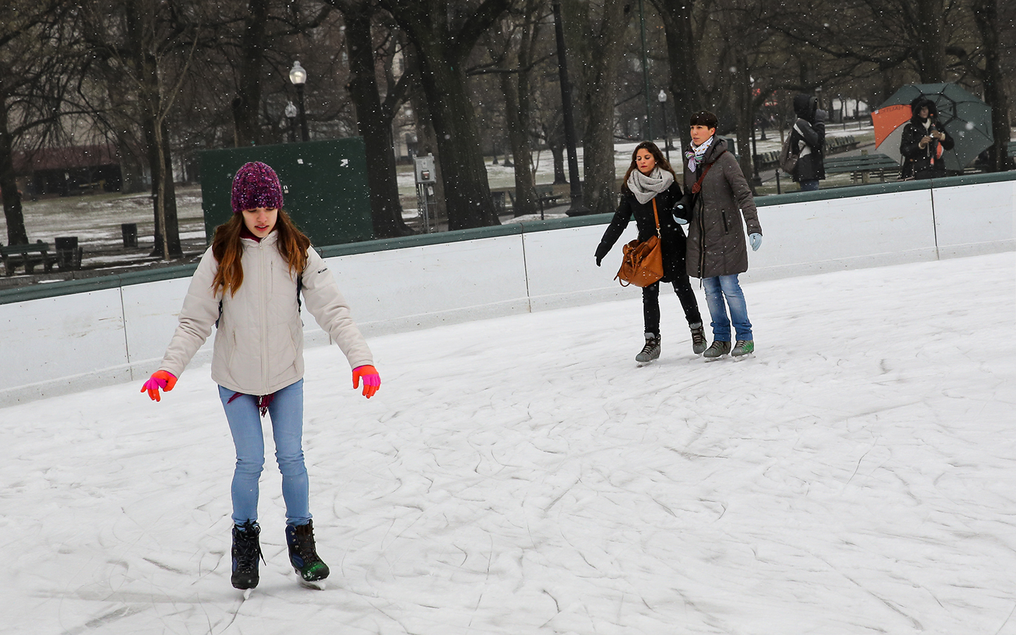 Skaters on the Boston Common Ice Rink