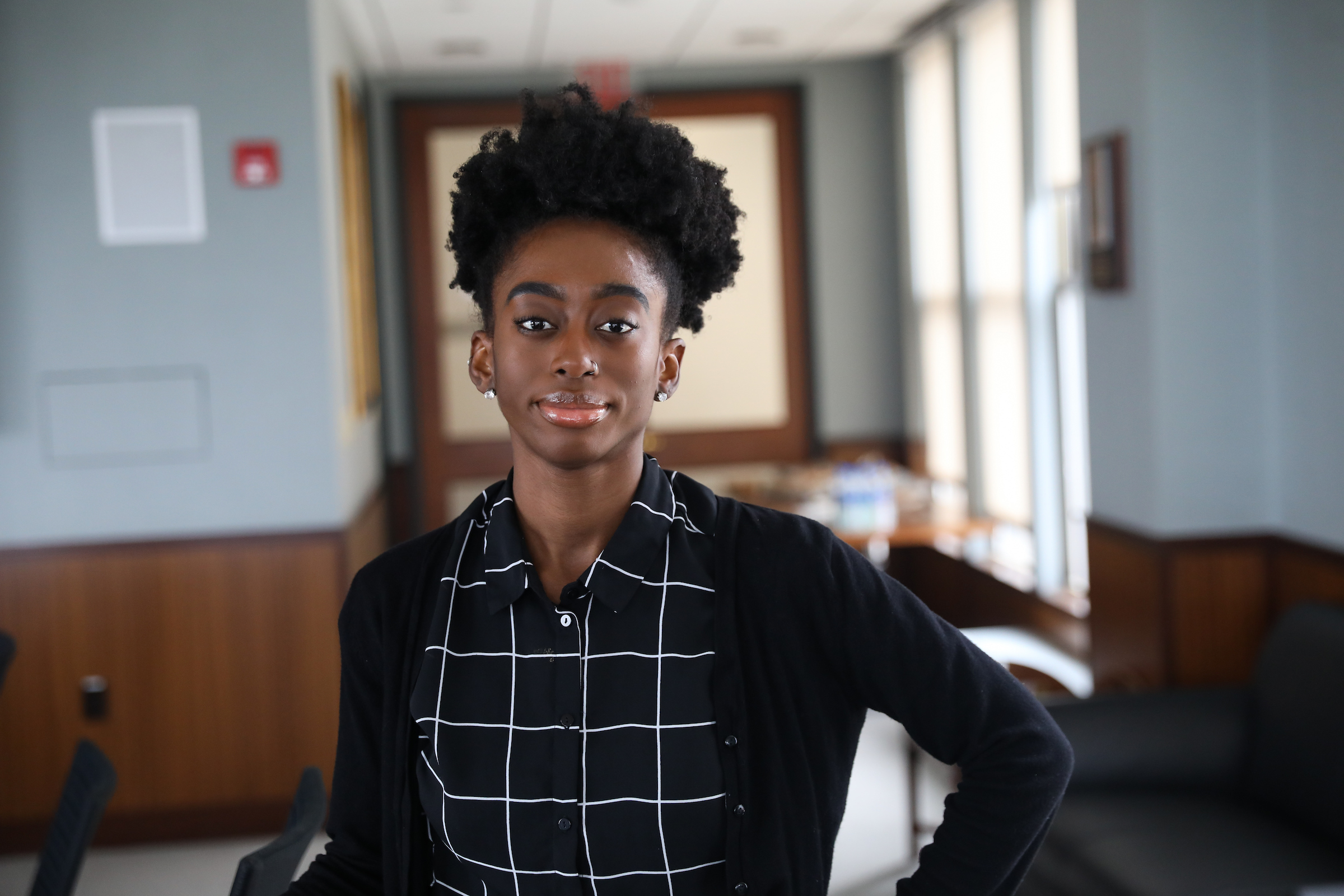 Suffolk student Abigail Shobajo poses for a photo.