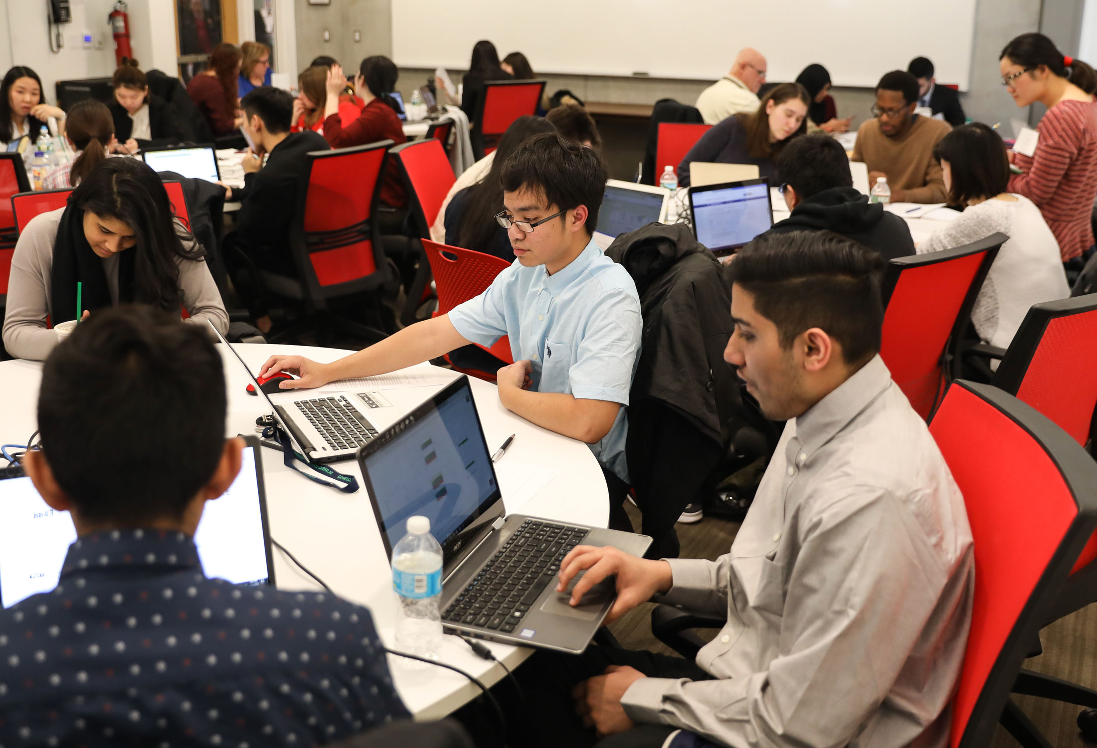 Students are doing project in class