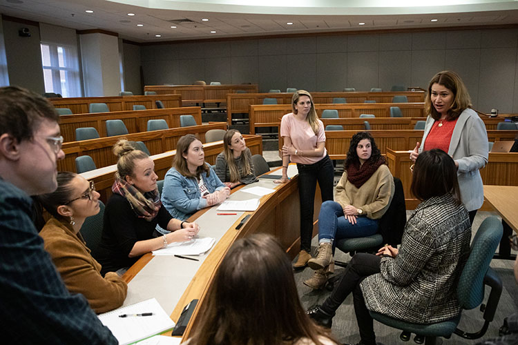 Students sitting in classroom