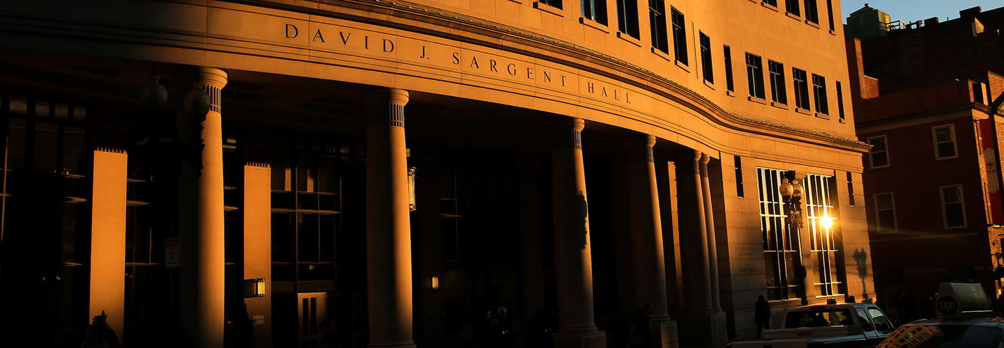 Sargent Hall at sunset