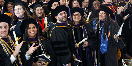 A crowd of recent graduates