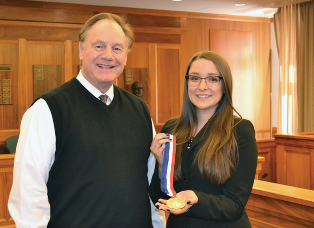 Professor Carter Bishop, a nationally recognized bankruptcy law expert, with Brooke McNeill JD'18