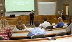 Law students in class with professor