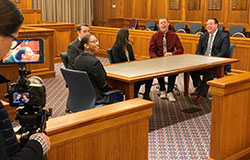 Panel discussion in Law School classroom