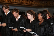 Students in black academic dress