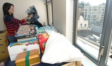 Madeline Casey organizing room 