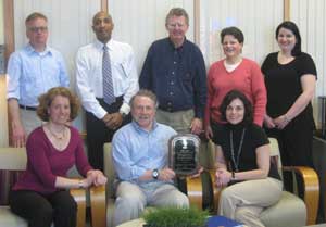 Paul Tanklefsky, Peter McQuaid, Betsy McDowell, Gary Wallace, Michele Rapp, and other other Career services and Cooperative education staff smiling 