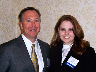 Win Brown & Jaclene Coit in suits 