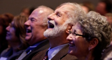 A laughing audience