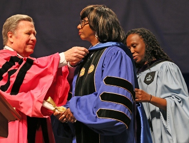Paulette Brown receiving an award