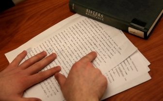 A manuscript on the table