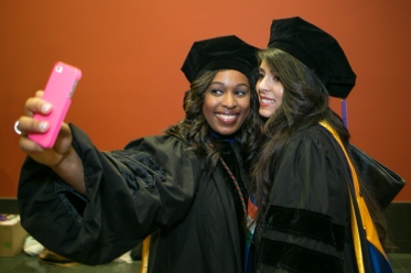 Two law students takinga selfie